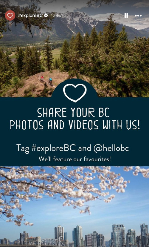 screenshot from @HelloBC's instagram account. 